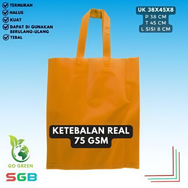 1 Lusin (12psc) Handle Tali 75GSM Goodie Bag Spunbond - Gambar 3