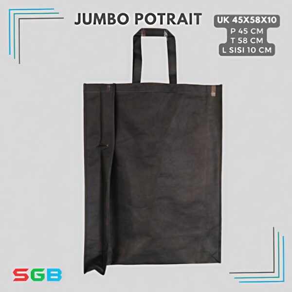 1 PCS Tas Spunbond Handle Box Model POTRAIT JUMBO uk 45X58X10 / Goodie Bag 75 gsm / Tas kain POLOS - Gambar 2