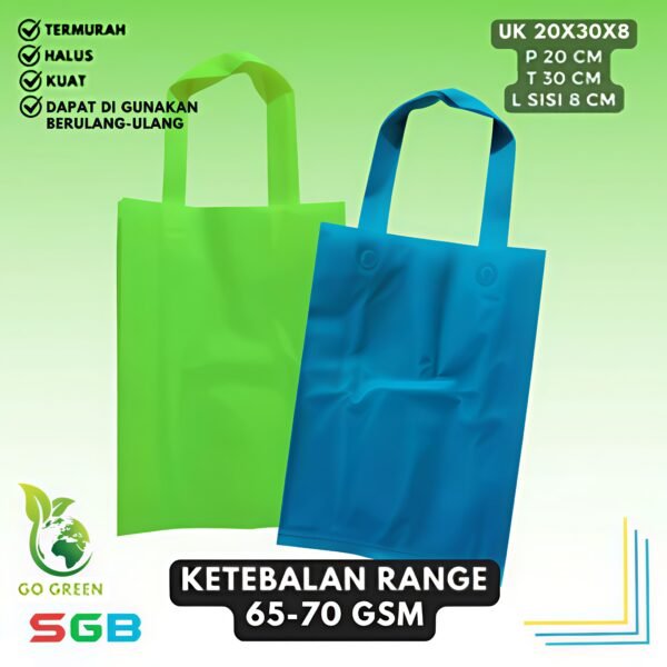 1lusin (12pcs) PAHE Goodie Bag Handle 20x30x8  / Tas Spunbond / 65-70 gsm - Gambar 2