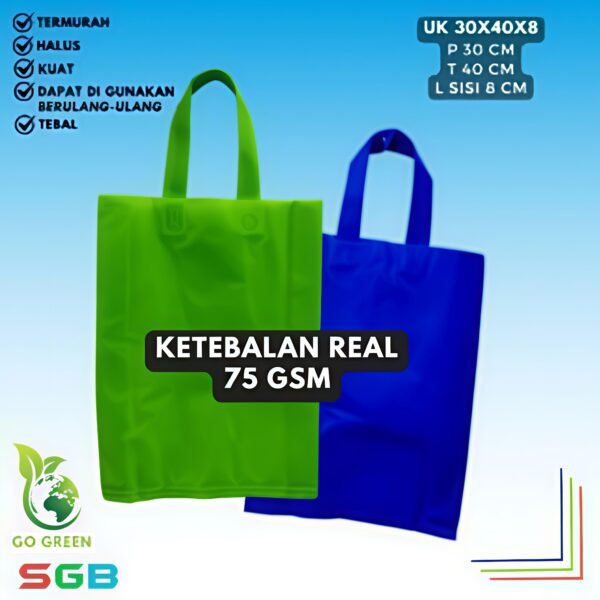 1 Lusin (12psc) Handle Tali 75GSM Goodie Bag Spunbond
