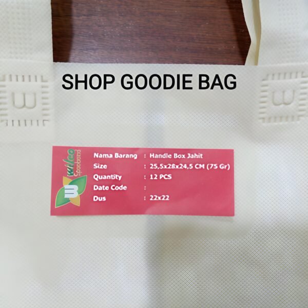 Goodie Bag model Box Jahit uk 23,5x28x22,5 / 25,5x28x24,5 harga PER LUSIN / Tas spunbond besek - Gambar 5