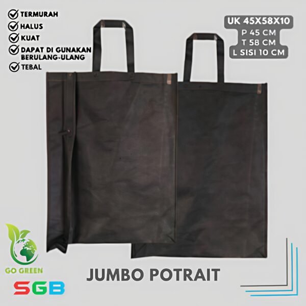 1 PCS Tas Spunbond Handle Box Model POTRAIT JUMBO uk 45X58X10 / Goodie Bag 75 gsm / Tas kain POLOS