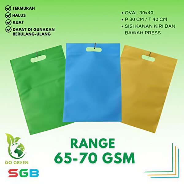 1 Kodi (20pcs) Oval 65-70GSM Goodie Bag Spunbond - Gambar 2