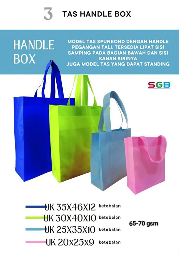 1lusin (12pcs) PAHE Goodie Bag Handle 20x30x8  / Tas Spunbond / 65-70 gsm