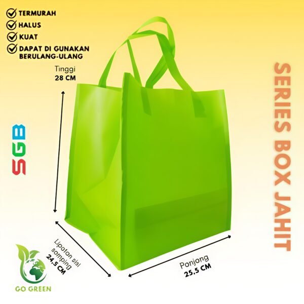 Goodie Bag model Box Jahit uk 23,5x28x22,5 / 25,5x28x24,5 harga PER LUSIN / Tas spunbond besek - Gambar 2