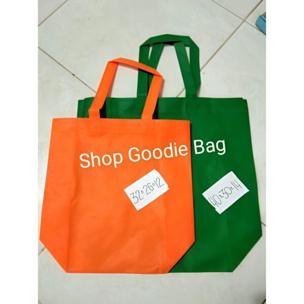 1 Lusin (12PCS) Tas Spunbond Handle Box Model Landscape uk32x26x12 Goodie Bag / Tas kain POLOS - Gambar 8