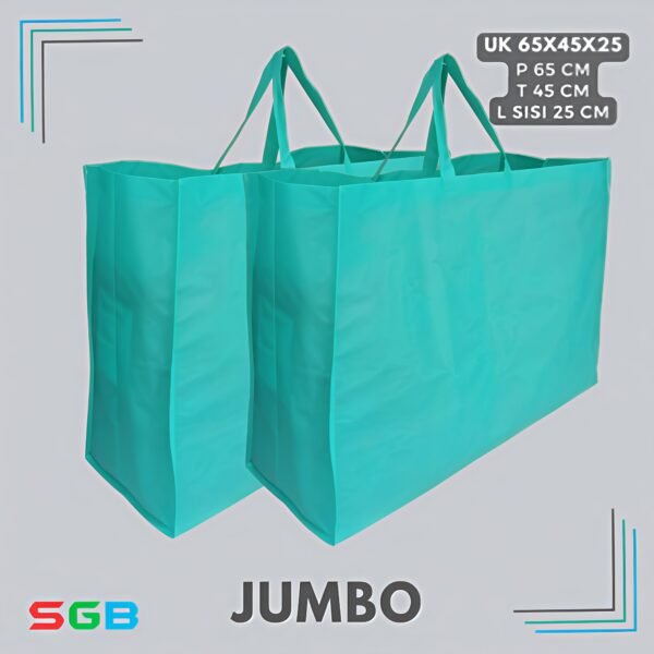 1 PCS Tas Spunbond Handle Box JAHIT Model Landscape JUMBO uk 65x45x25 / Goodie Bag / Tas kain POLOS - Gambar 2