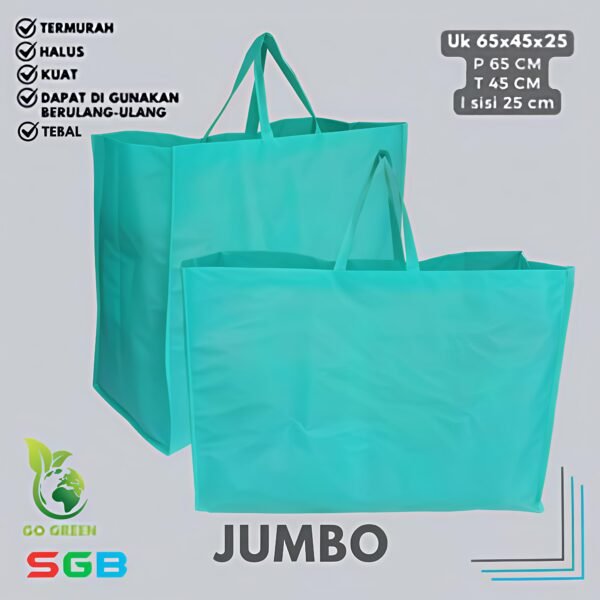 1 PCS Tas Spunbond Handle Box JAHIT Model Landscape JUMBO uk 65x45x25 / Goodie Bag / Tas kain POLOS