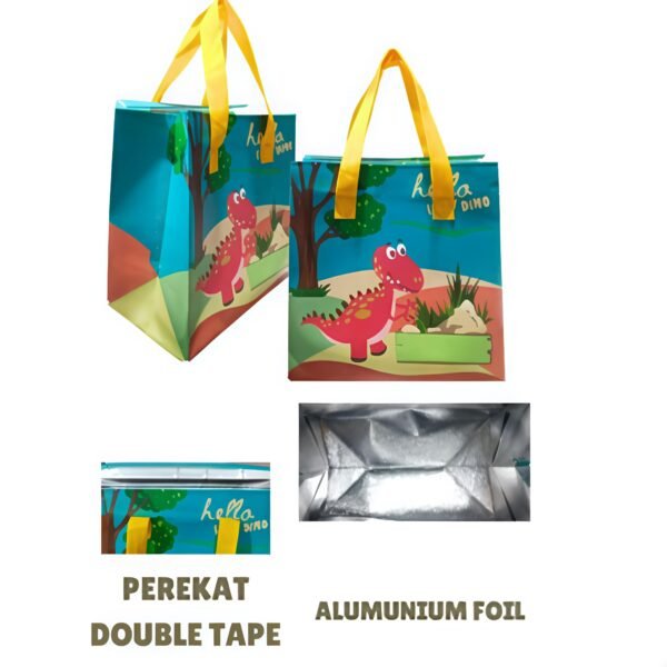 1 PCS - Thermal Bag Laminasi Putih Polos Model Handle Box / Tas Penahan Dingin / Tersedia Berbagai Ukuran - Gambar 2