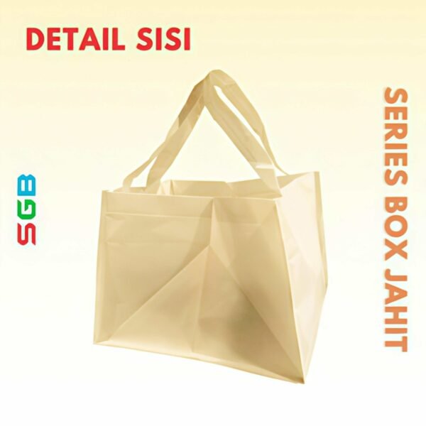 1 PCS - Tas Spunbond Box JAHIT NEW UK 23X20X23 dan 29X20X29 / Goodie Bag / Tas kain POLOS - Gambar 5