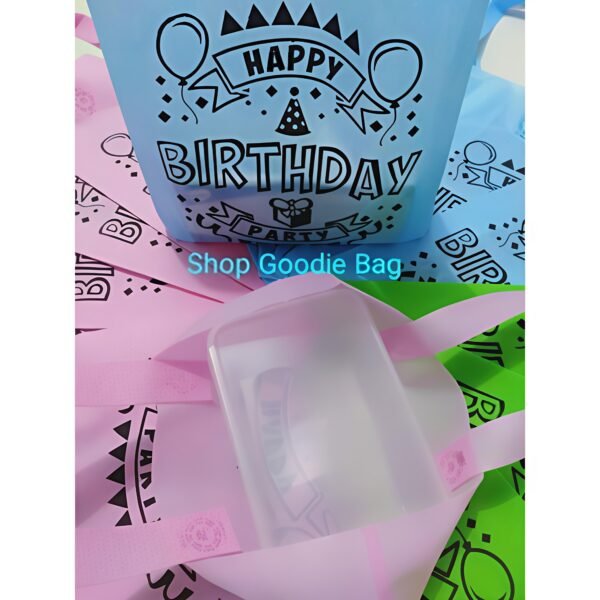 harga per LUSIN Goodie Bag HBD ( Ultah ) Tali uk 25x35x8 70gsm & 58gsm - Tas Kain Motif - Gambar 7