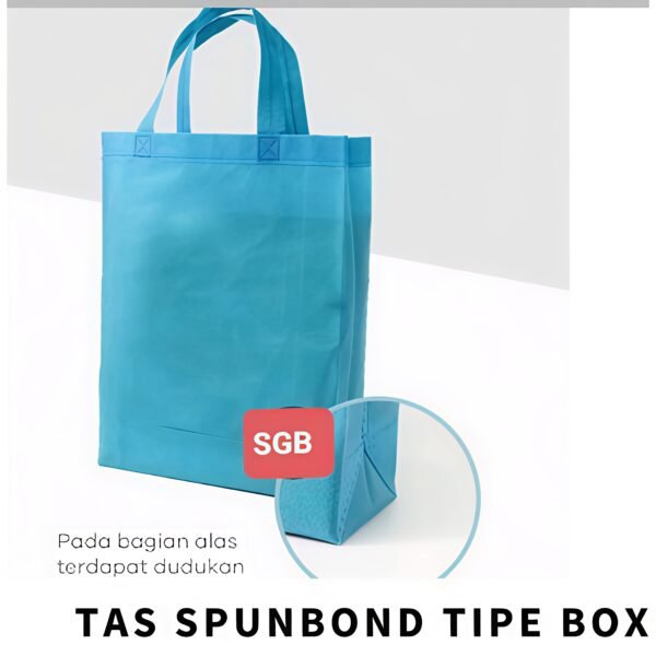 1 LUSIN Tas Spunbond Handle Box (25x35x10 / 30x40x10 / 35x46x12 ) / Goodie Bag / Tas Kain Polos - Gambar 6