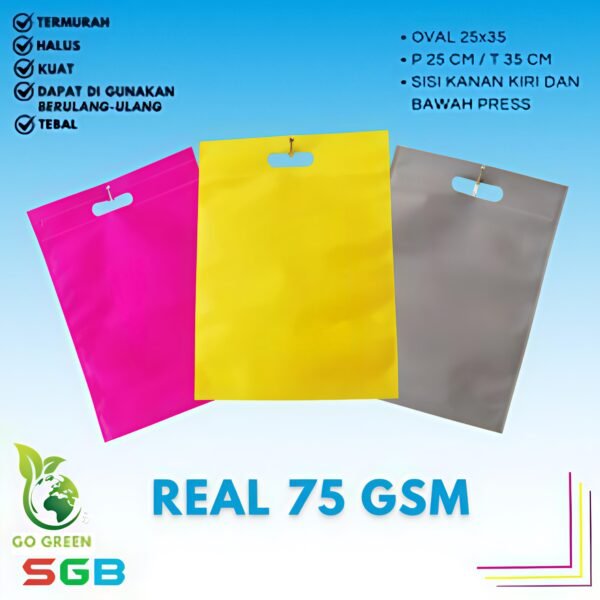 1 Kodi (20pcs) Oval 75GSM Goodie Bag Spunbond - Gambar 4