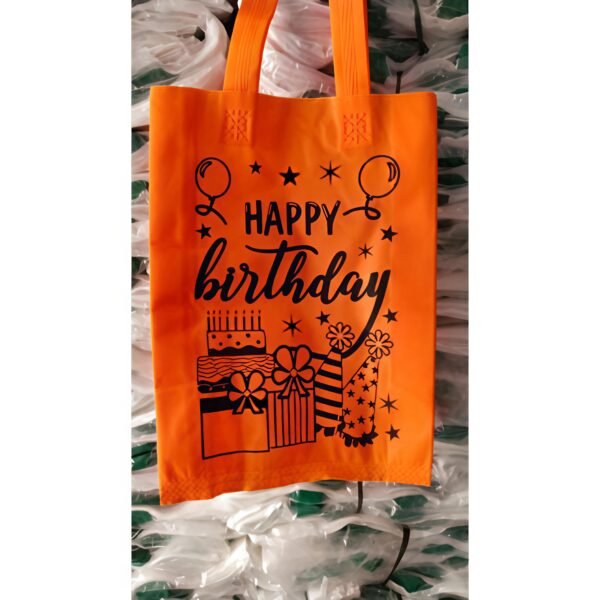 harga per LUSIN Goodie Bag HBD ( Ultah ) Tali uk 25x35x8 70gsm & 58gsm - Tas Kain Motif - Gambar 3