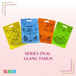harga PER PCS Tas Spunbond Ultah Oval uk 25x35 / Goodie Bag / Tas Kain Motif