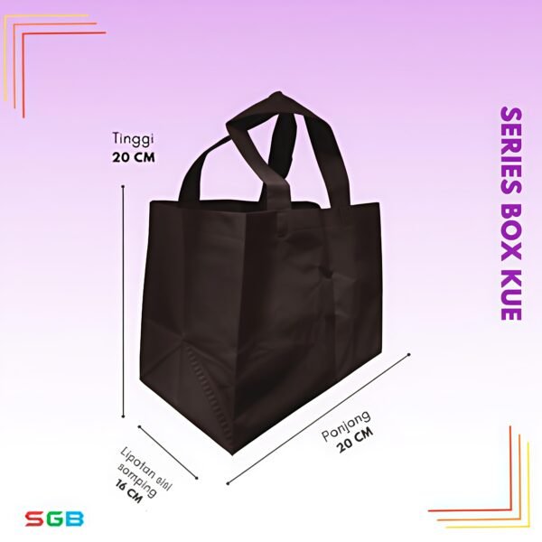 1 LUSIN (12pcs)  Tas Spunbond Handle BOX DUS KUE / Goodie Bag / Tas kain POLOS - Gambar 3