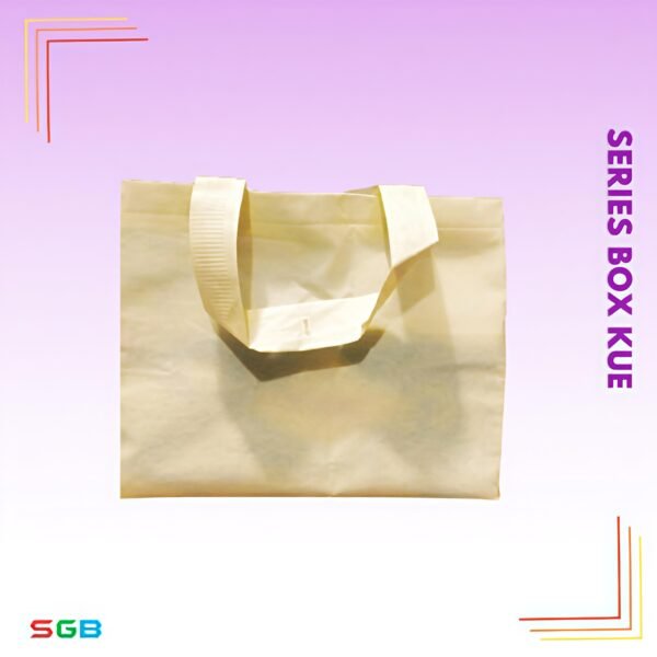 1 LUSIN (12pcs)  Tas Spunbond Handle BOX DUS KUE / Goodie Bag / Tas kain POLOS - Gambar 5
